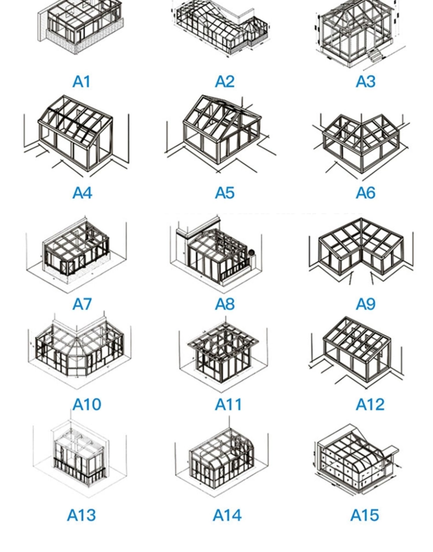维盾钢结构钻石顶阳光房别墅玻璃房楼顶简易露台阳光房定制花园(图23)