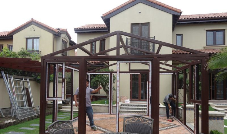 常州无锡苏州欧式阳光房露台断桥铝合金门窗封阳台别墅玻璃房定制(图73)