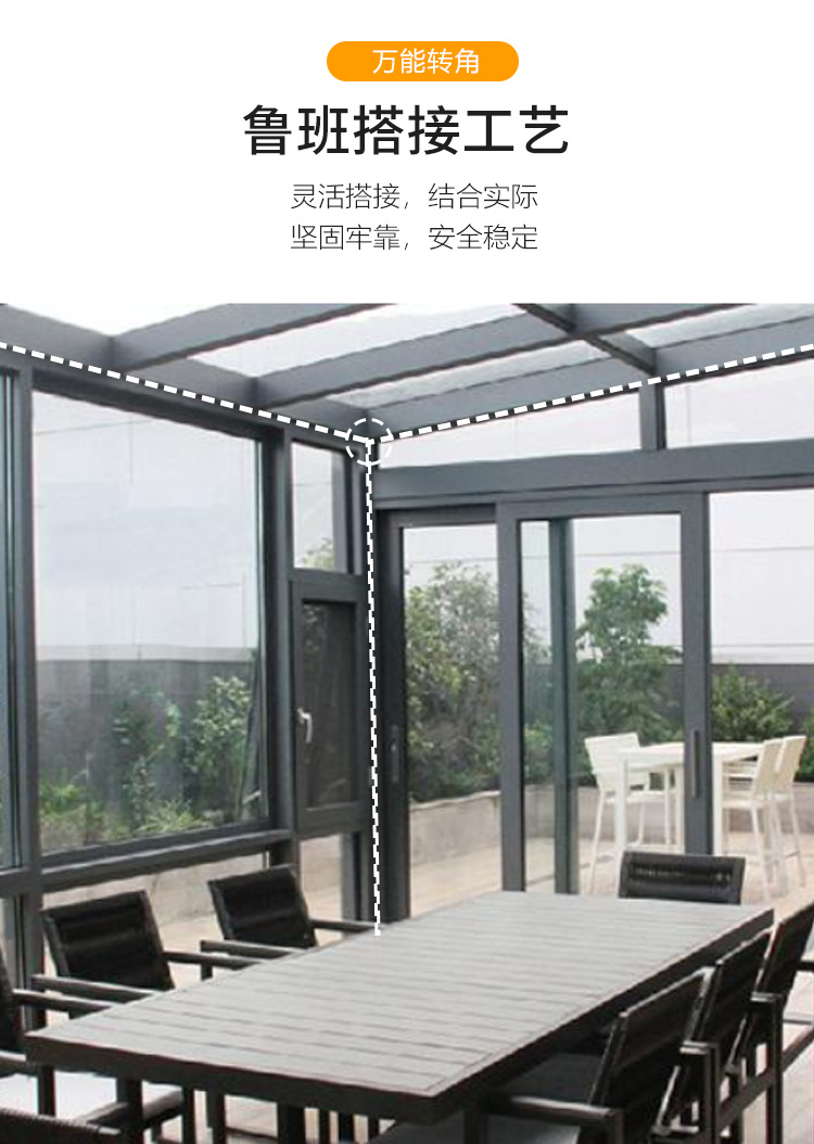 天津断桥铝门窗封露台钢结构铝合金耐力板阳光房遮阳雨棚隔热玻璃(图8)