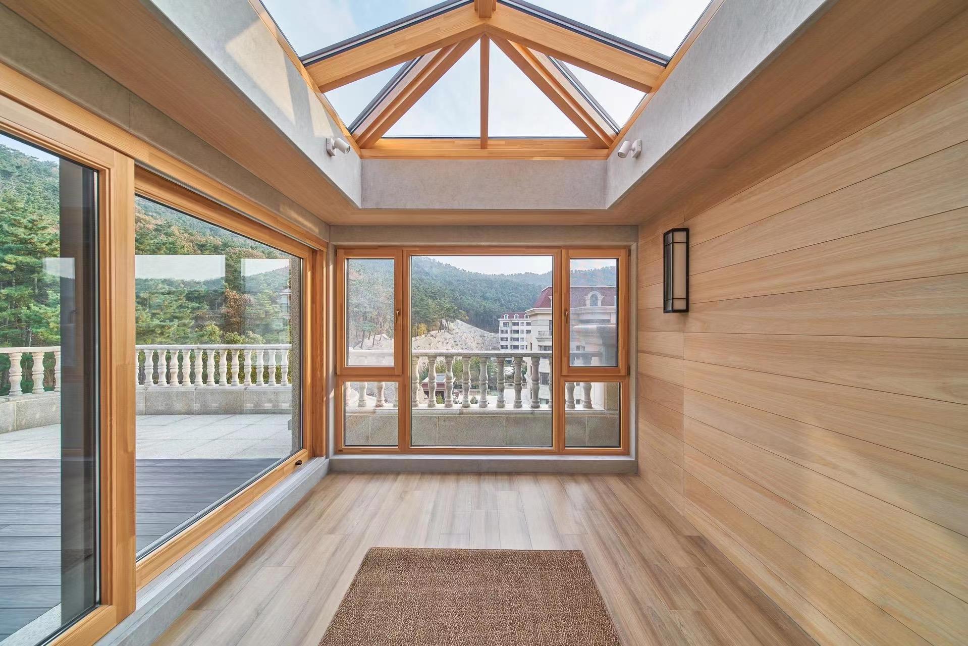 铝包木实木系统阳光房断桥铝合金窗钢化玻璃隔音保温隔热门窗定制(图12)