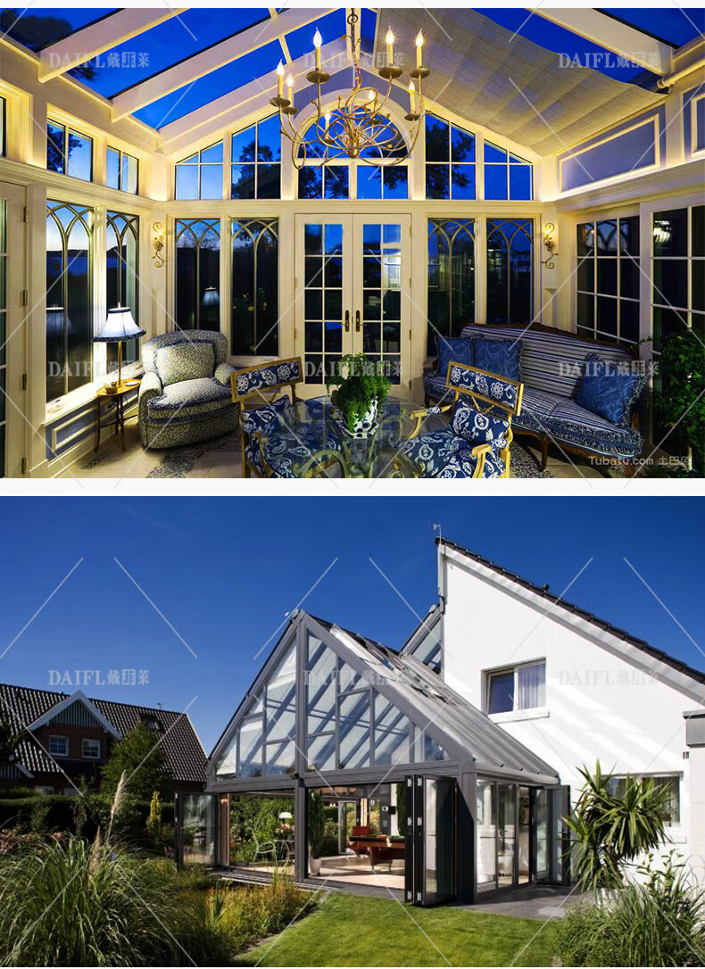 安徽私人订制阳光房铝包木门窗断桥铝钢结构中空玻璃隔音露台平台(图17)