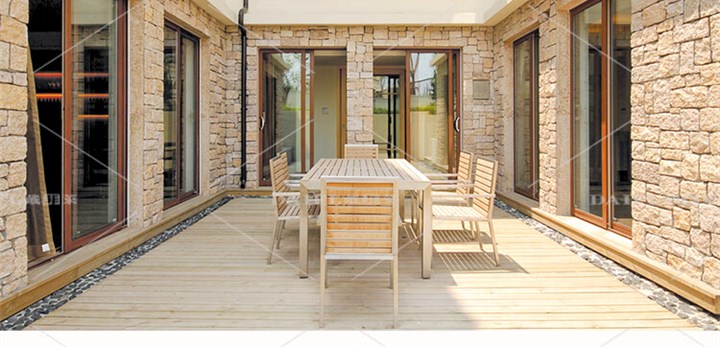 厂家铝包木门窗保温隔音隔热实木窗封阳台露台花园别墅阳光房推拉(图7)