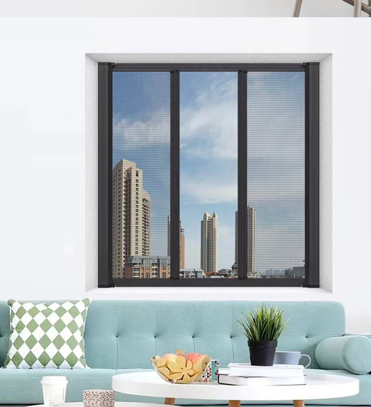 苏州高透隐形防蚊纱窗卷筒推拉式金刚网纱窗铝合金沙窗门伸缩定制(图7)