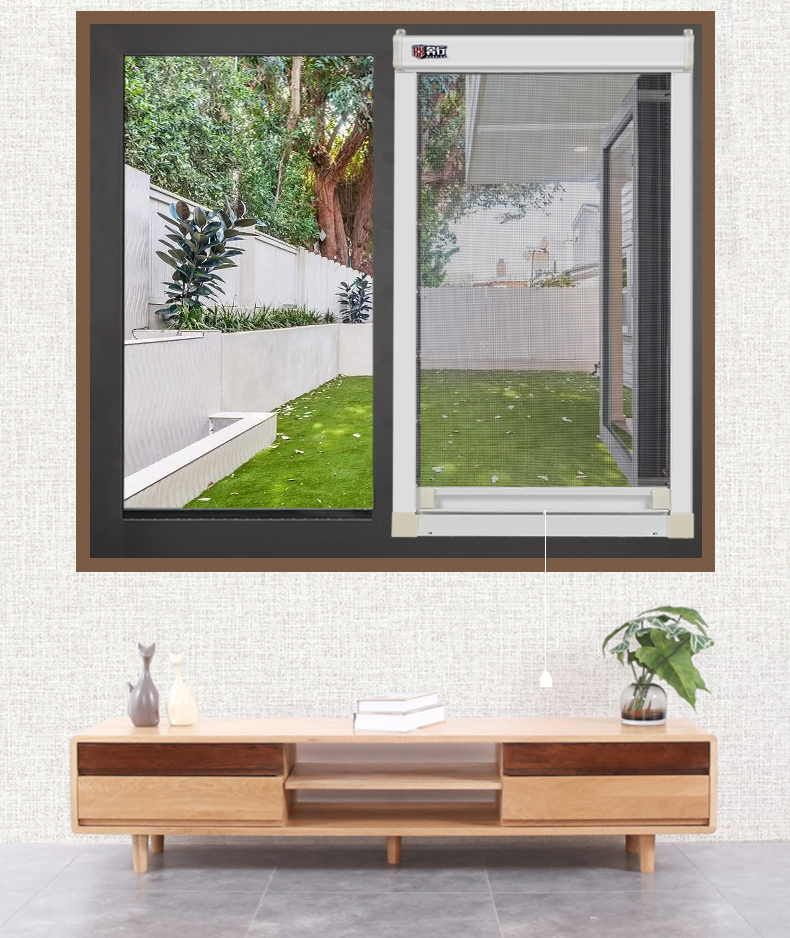 奔行铝合金隐形纱窗上下伸缩推拉式平开窗卷帘防蚊窗户沙窗网自装(图5)