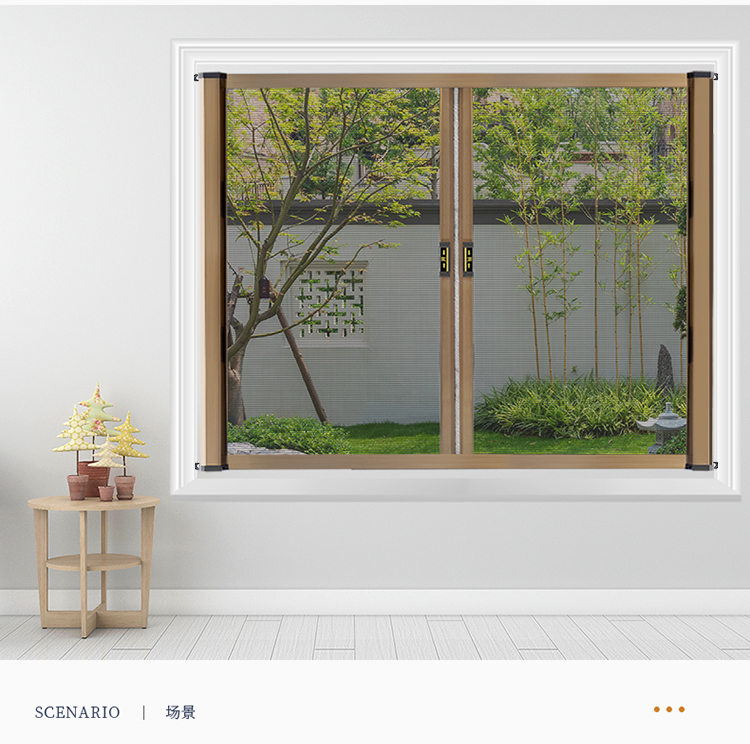 定制可拆洗隐形纱窗伸缩卷筒式上下拉内外开推拉回卷防蚊卷帘沙窗(图13)