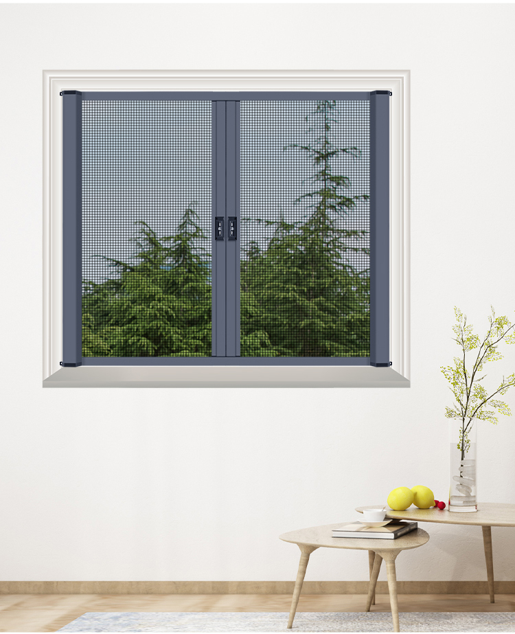隐形纱窗可拆卸卷筒式上下拉伸缩推拉式免打孔回卷防蚊纱窗网自装(图21)