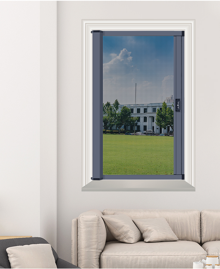 隐形纱窗可拆卸卷筒式上下拉伸缩推拉式免打孔回卷防蚊纱窗网自装(图20)
