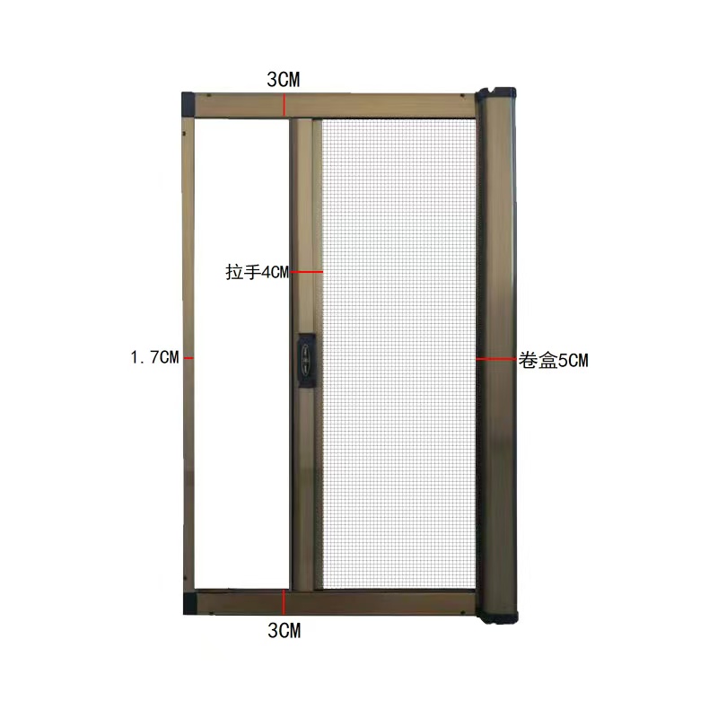 定做304不锈钢高清高透沙窗卷帘隐形卷筒式防鼠左右伸缩防蚊纱窗(图13)