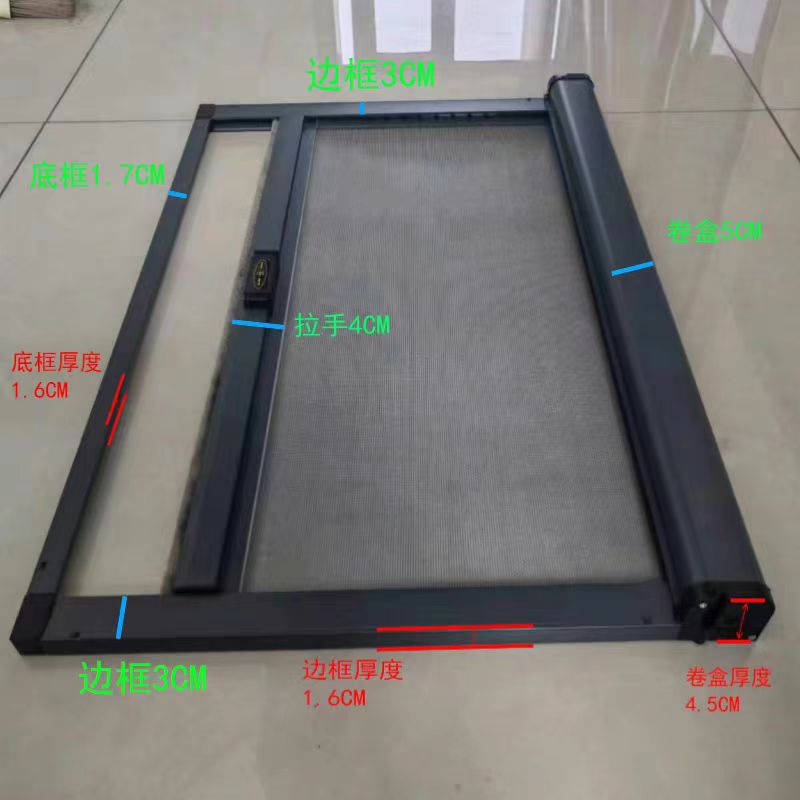 定做304不锈钢高清高透沙窗卷帘隐形卷筒式防鼠左右伸缩防蚊纱窗(图9)