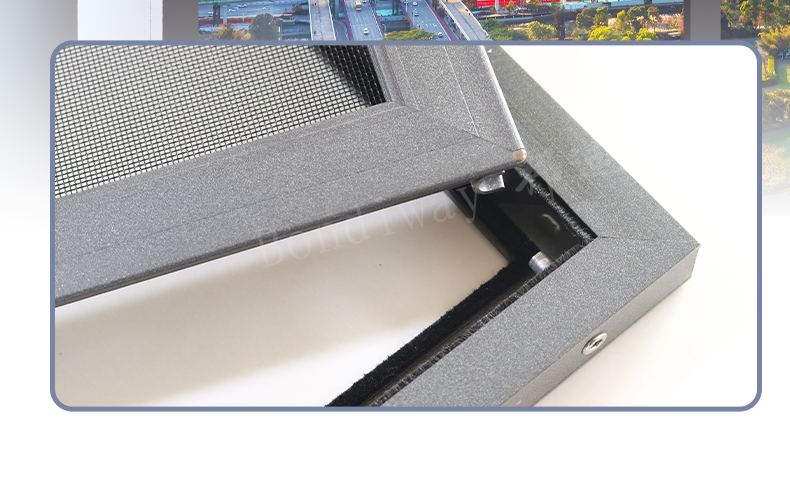 内开窗高透金刚网纱窗免打孔自装防盗防护平开窗户儿童锁防蚊纱窗(图14)