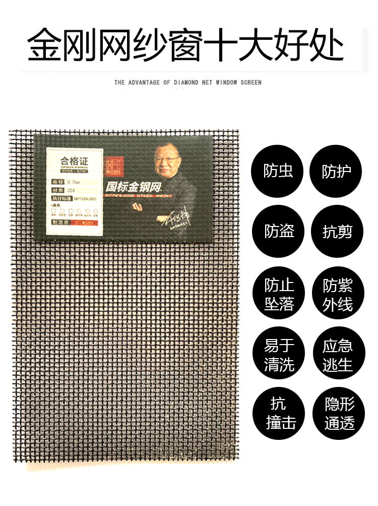 内开专用金刚网纱窗防盗防蚊防猫纱窗家用铝合金自装纱窗外装内开(图11)
