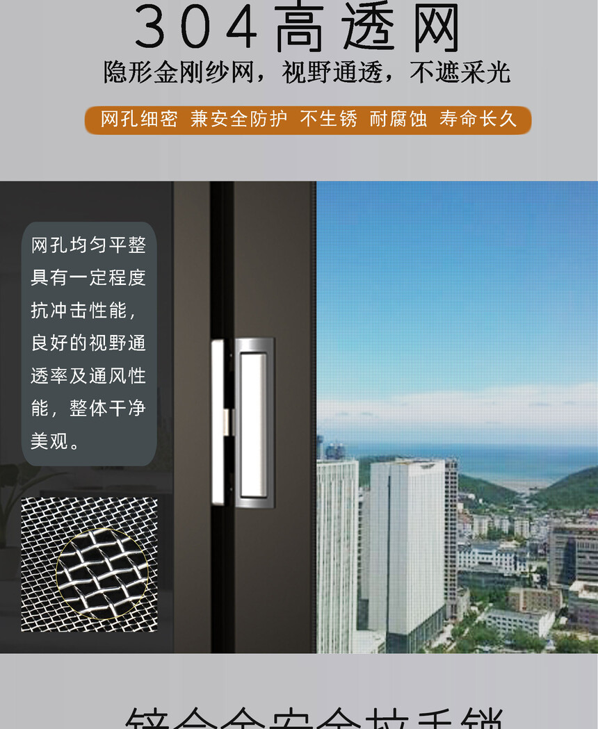定制钜峰A1小内平开秒拆防护纱窗杭州江苏上海宁波等可以测量安装(图11)