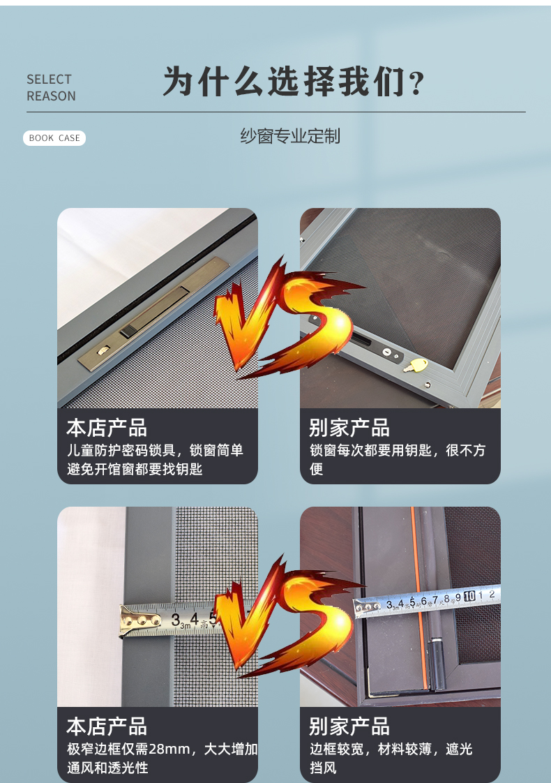 内开窗专用外装内开金刚网纱窗防蚊自装防护一体平开可拆洗金刚砂(图12)