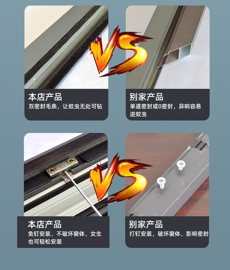 内开窗专用外装内开金刚网纱窗防蚊自装防护一体平开可拆洗金刚砂(图14)