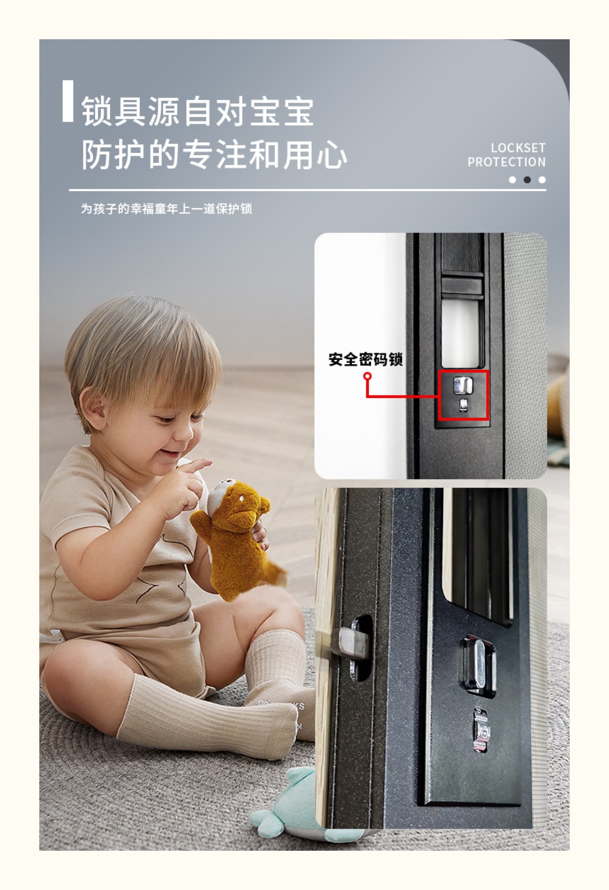 雷森纱窗精品防盗纱窗外开窗防护窗纱防蚊金钢高透纱网带锁口袋锁(图4)