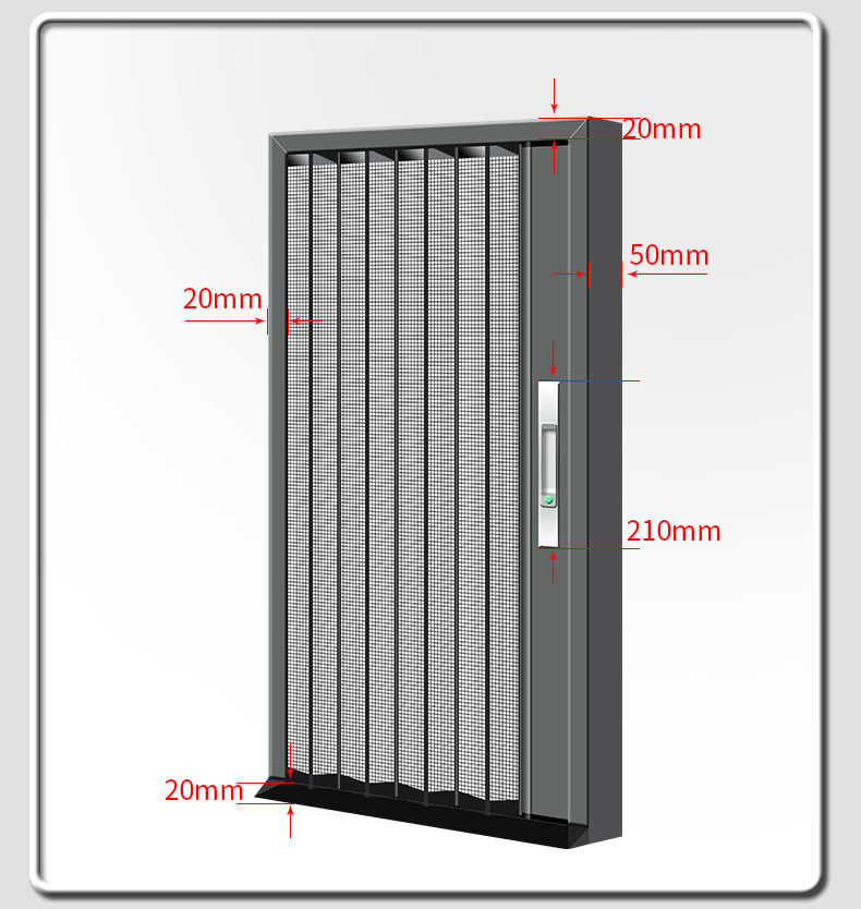 金刚网折叠推拉纱门家用加厚伸缩门隐形带防盗锁折叠铝合金门定制(图26)