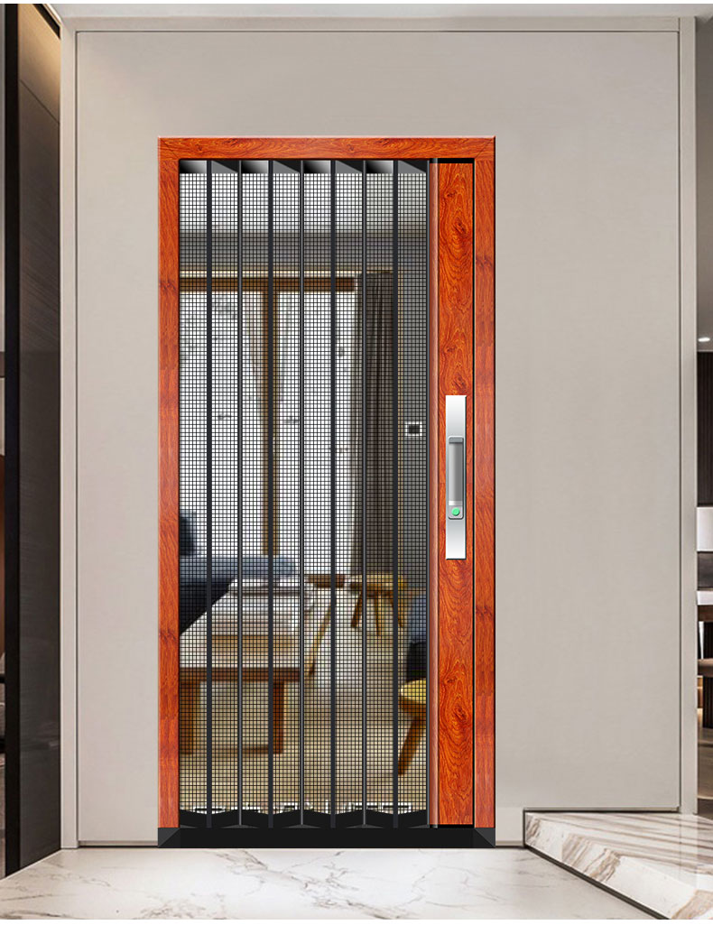 金刚网折叠推拉纱门家用加厚伸缩门隐形带防盗锁折叠铝合金门定制(图35)