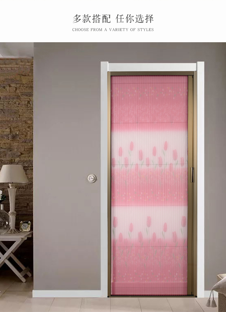 加厚铝合金隐形折叠纱门免打孔推拉式伸缩沙窗刚网门帘防蚊虫家用(图40)