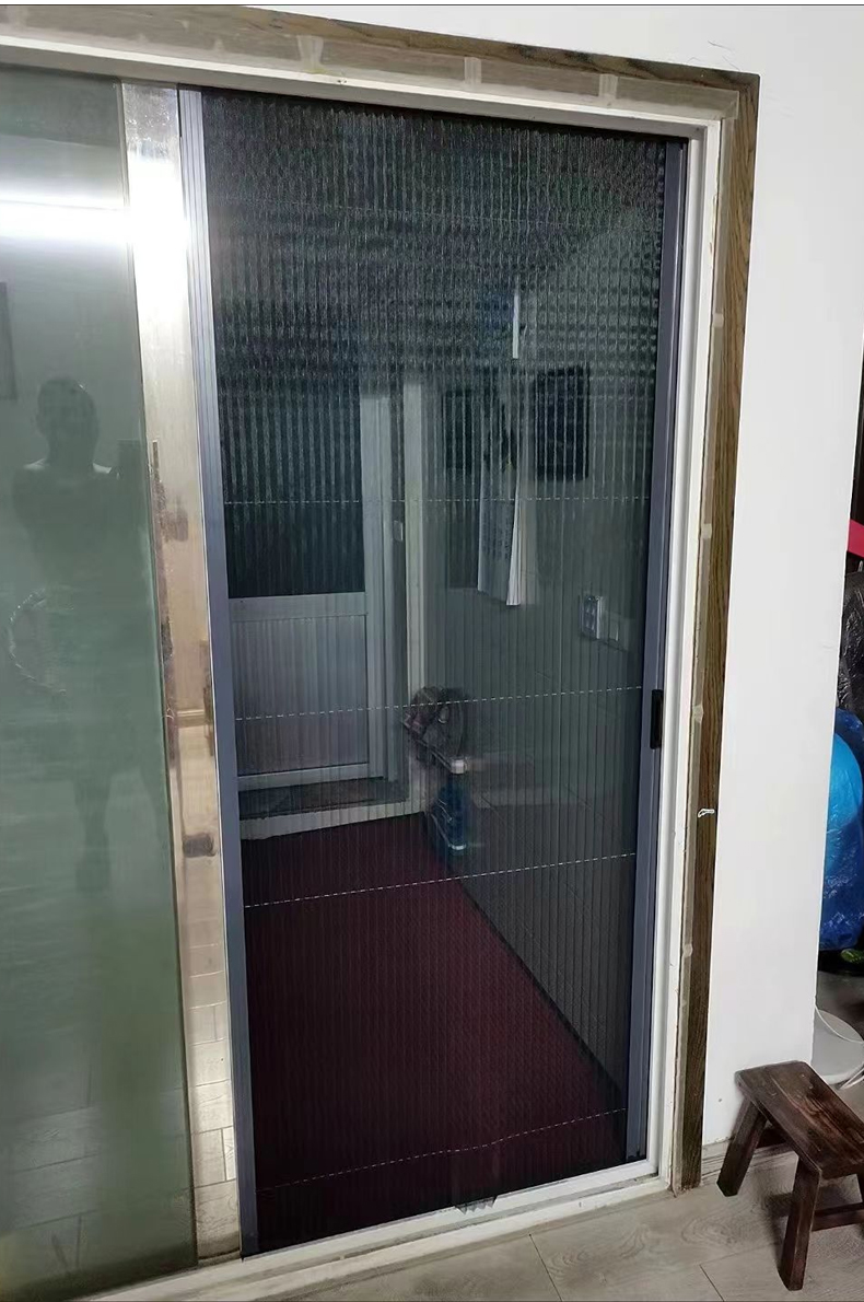 折叠纱门推拉式隐形防蚊门入户门帘铝合金无轨伸缩沙门纱窗免打孔(图23)