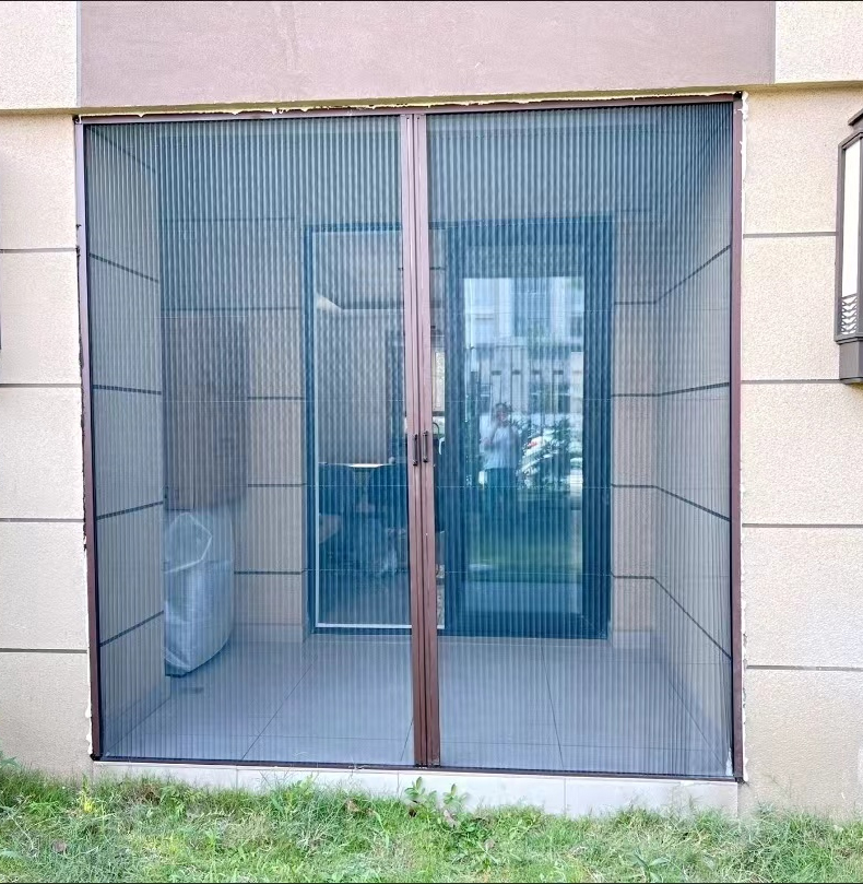 折叠纱门推拉式隐形防蚊门入户门帘铝合金无轨伸缩沙门纱窗免打孔(图26)