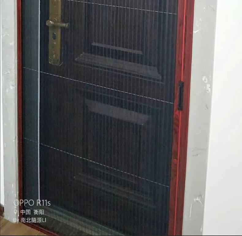 折叠纱门推拉式隐形防蚊门入户门帘铝合金无轨伸缩沙门纱窗免打孔(图25)