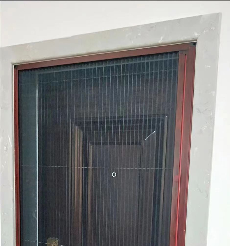 折叠纱门推拉式隐形防蚊门入户门帘铝合金无轨伸缩沙门纱窗免打孔(图24)
