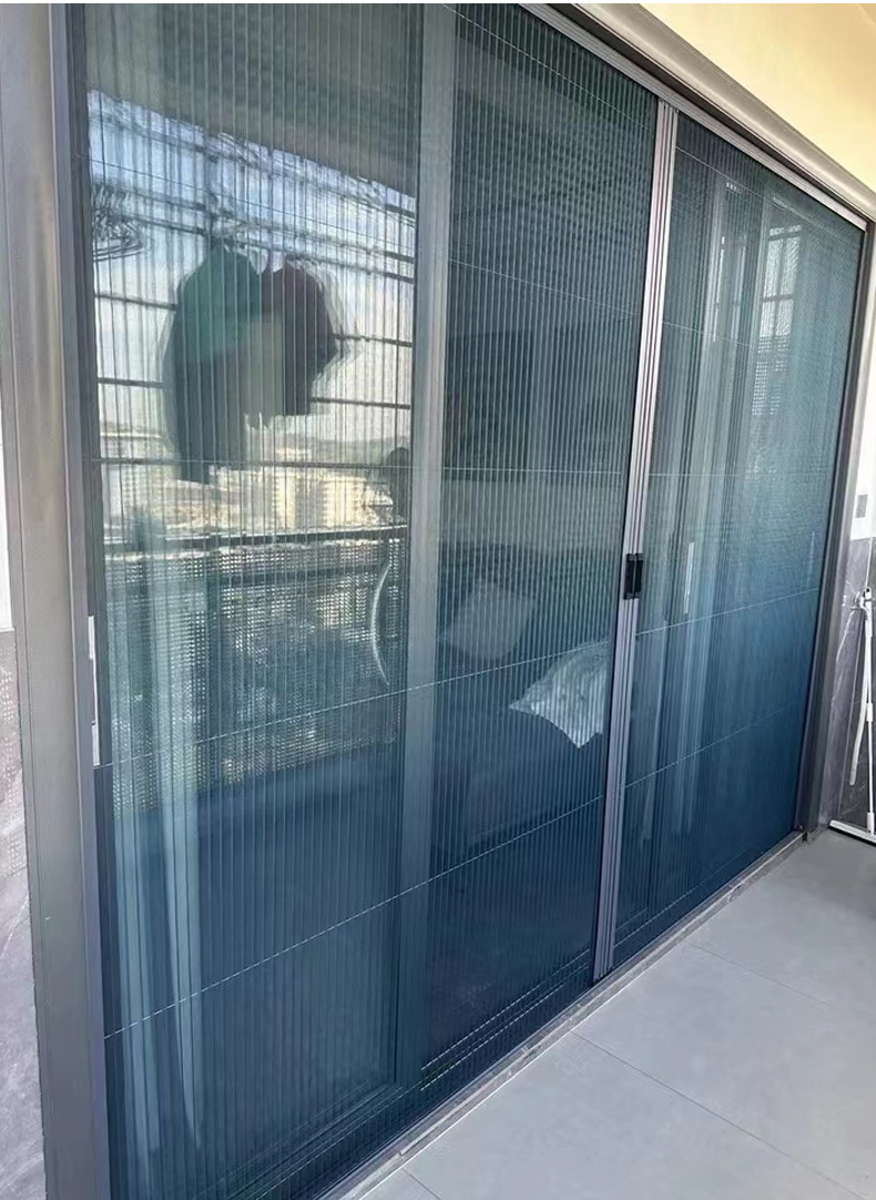 折叠纱门推拉式隐形防蚊门入户门帘铝合金无轨伸缩沙门纱窗免打孔(图27)