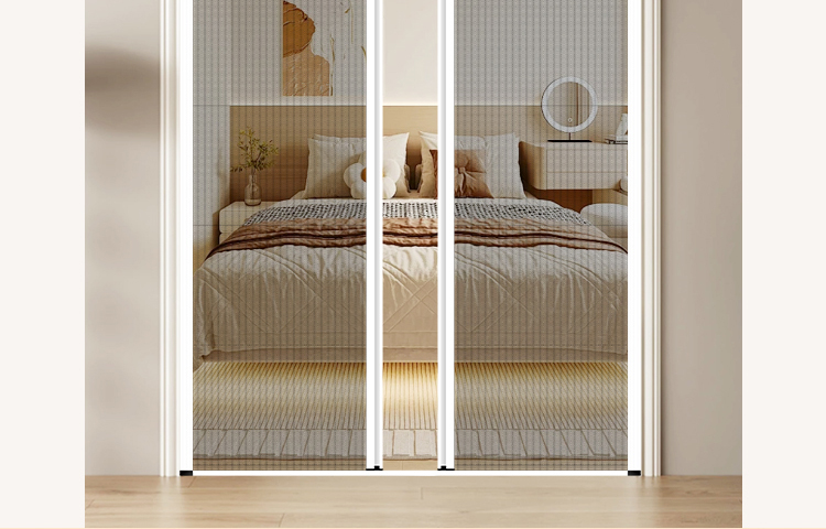 折叠纱门推拉式隐形防蚊门帘家用入户门铝合金无轨伸缩沙门纱窗门(图16)