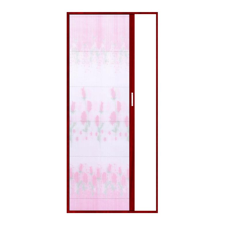 纱门隐形防蚊门推拉折叠式铝合金免打孔自装便携纱窗纱门风琴式(图43)