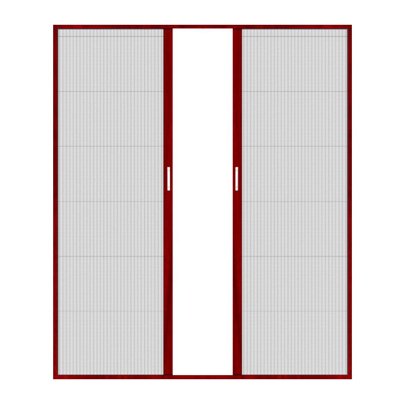 纱门隐形防蚊门推拉折叠式铝合金免打孔自装便携纱窗纱门风琴式(图42)