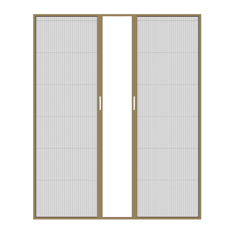 纱门隐形防蚊门推拉折叠式铝合金免打孔自装便携纱窗纱门风琴式(图41)