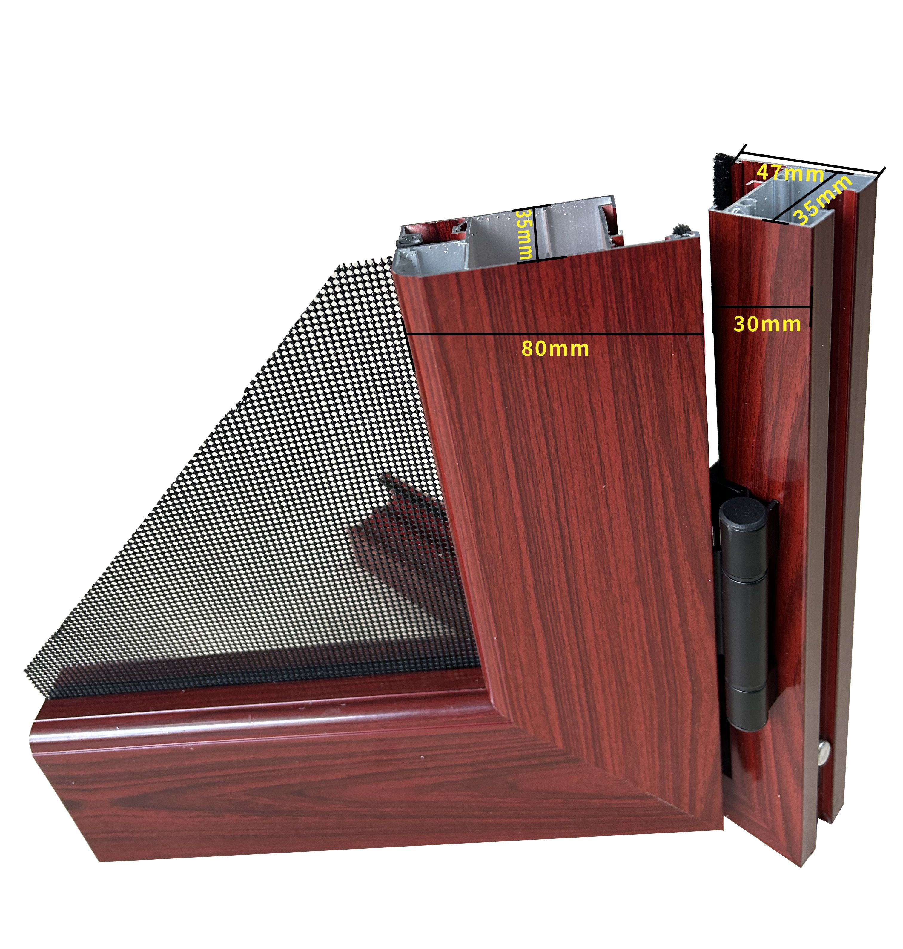 金刚网纱门平开铝合金不锈钢防鼠防蚊高清厂家定制入户大门单开锁(图3)