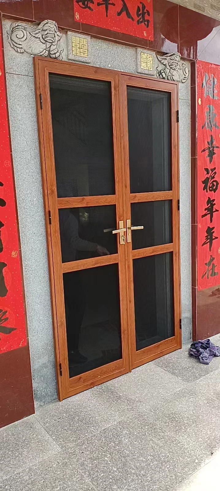 金刚网纱门平开铝合金不锈钢防鼠防蚊高清厂家定制入户大门单开锁(图7)