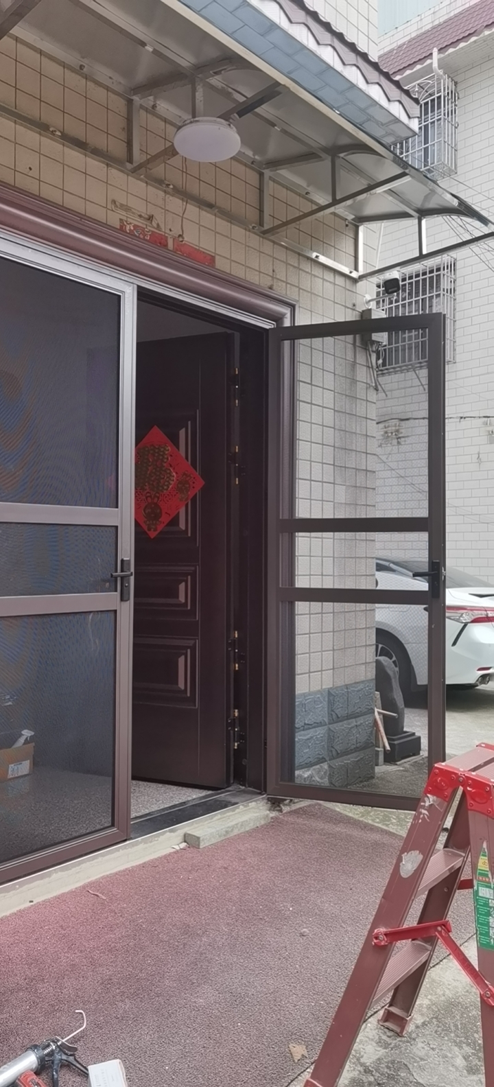 金刚网纱门平开铝合金不锈钢防鼠防蚊高清厂家定制入户大门单开锁(图10)