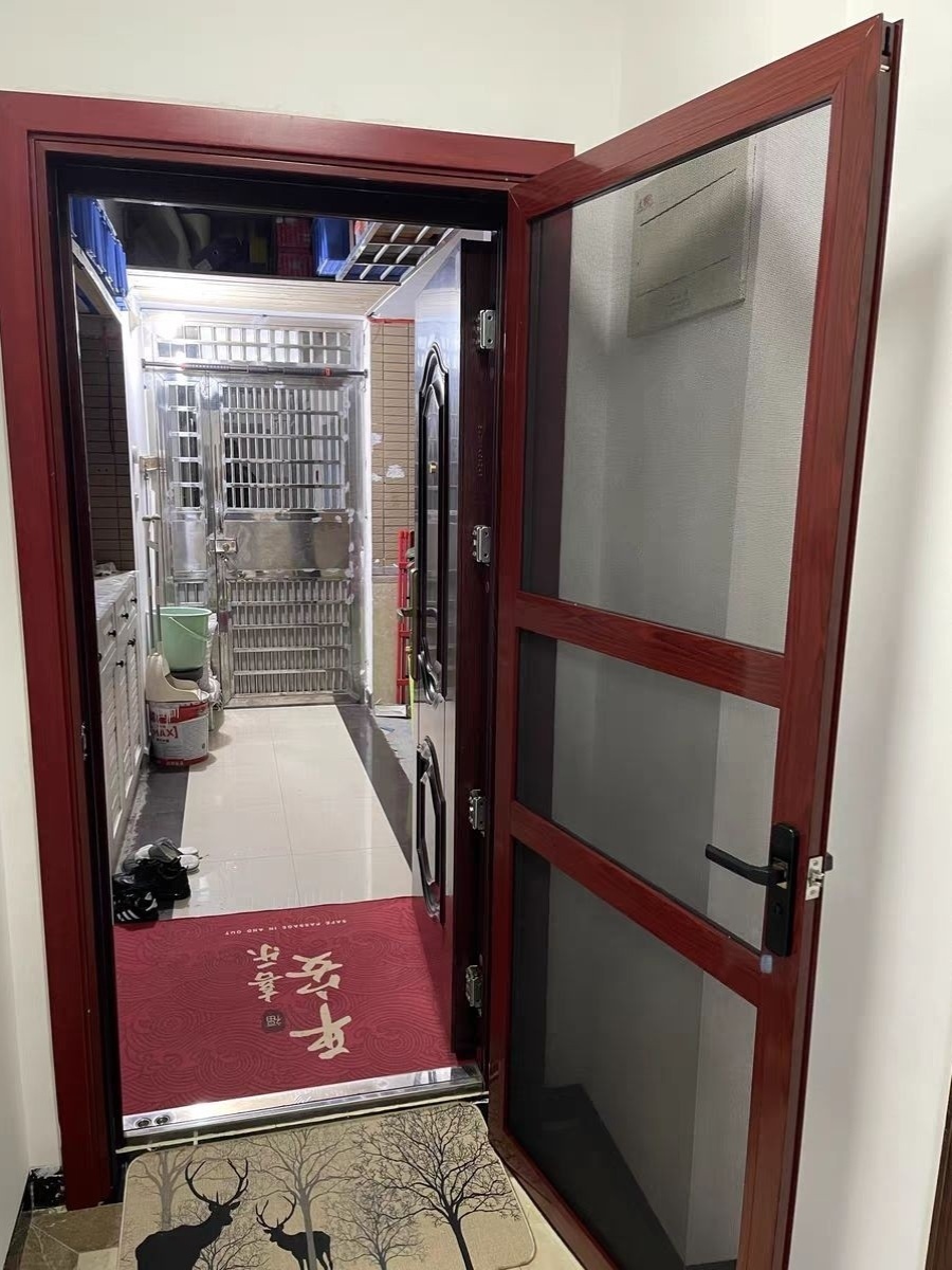 金刚网纱门平开铝合金不锈钢防鼠防蚊高清厂家定制入户大门单开锁(图14)