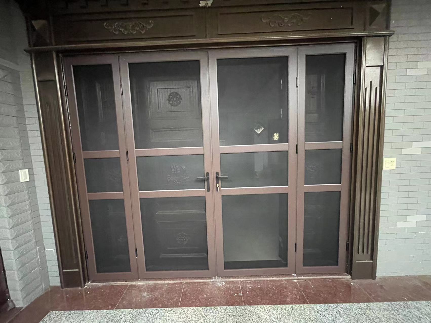 金刚网纱门平开铝合金不锈钢防鼠防蚊高清厂家定制入户大门单开锁(图18)