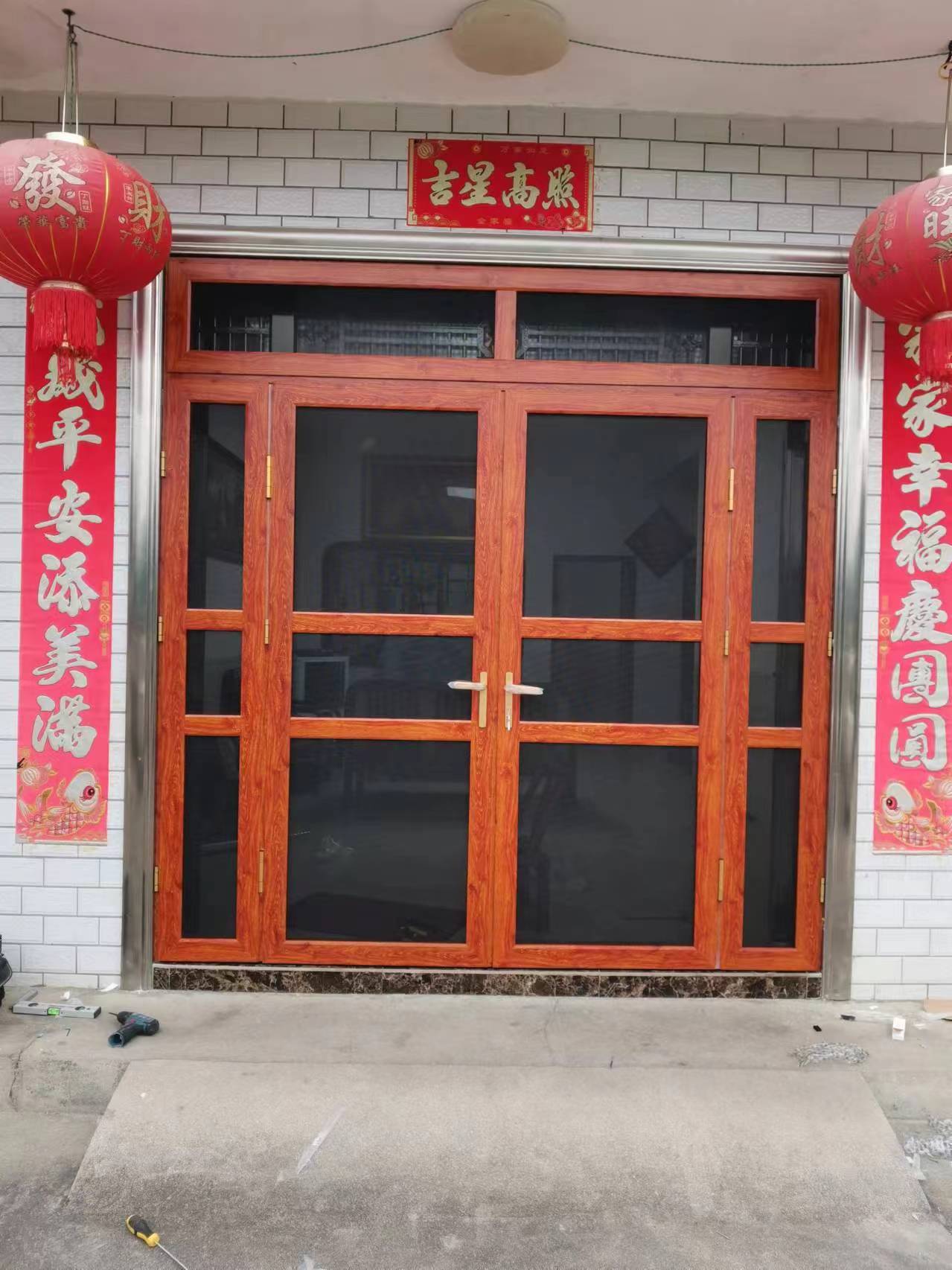 金刚网纱门平开铝合金不锈钢防鼠防蚊高清厂家定制入户大门单开锁(图20)