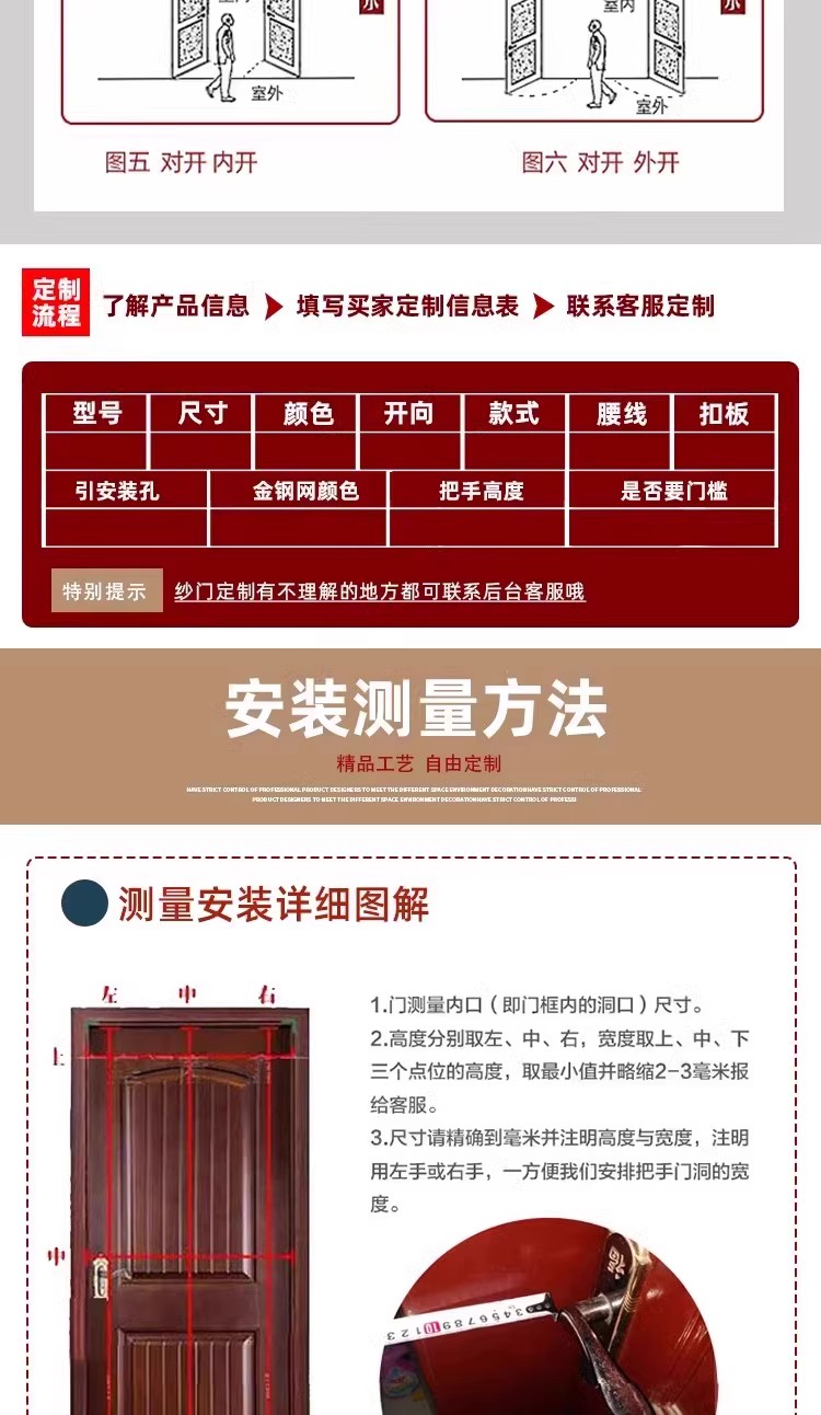 开门式纱窗大门平开式纱门外开门防蚊网沙门门网防蝇门纱网门风门(图11)