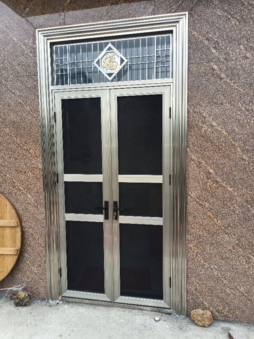 金刚网纱门纱窗平开带锁铝合金不锈钢防蚊防鼠古铜色定制上门高清(图10)