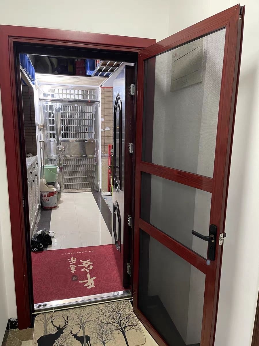 金刚网纱门纱窗平开带锁铝合金不锈钢防蚊防鼠古铜色定制上门高清(图11)