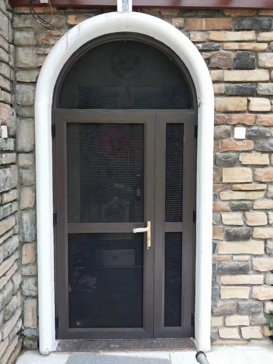 金刚网纱门纱窗平开带锁铝合金不锈钢防蚊防鼠古铜色定制上门高清(图15)