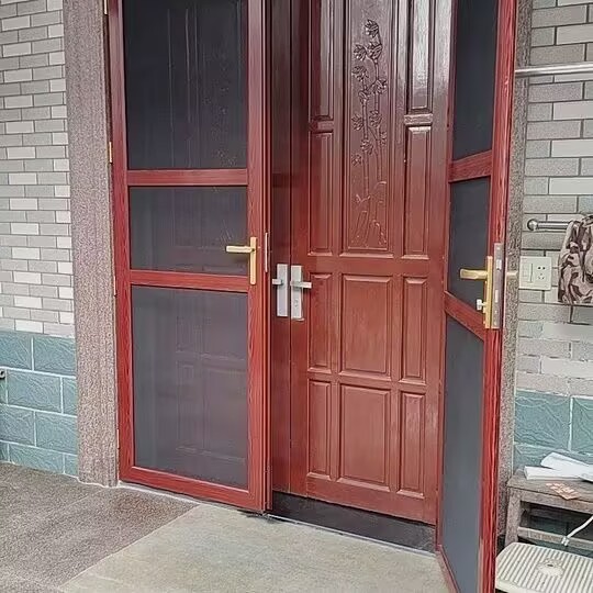 平开纱门金钢网纱门帘大门防蚊推拉门夏季防盗门外店铺防蚊门帘。(图13)