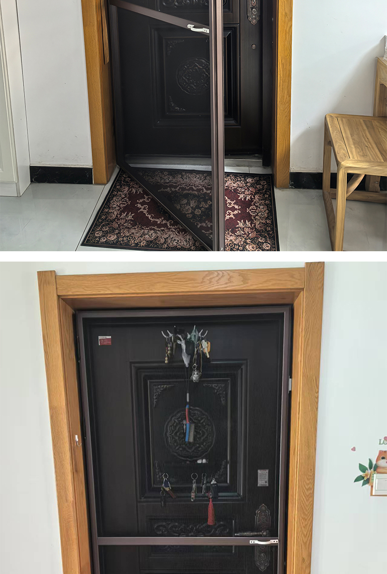 金刚网纱门防蚊虫防鼠防盗带锁高清高透通风入户平开纱窗纱门定制(图9)