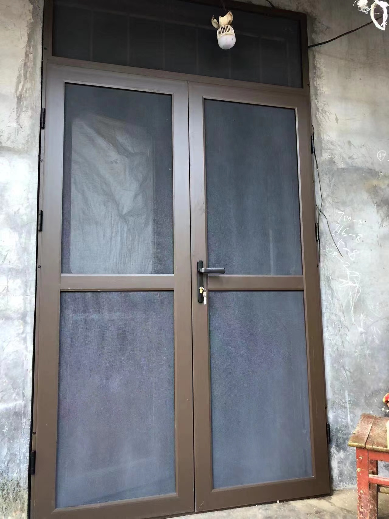 临沂高端不锈钢金刚网铝合金平开单开对开折叠推拉大门纱门入户门(图7)