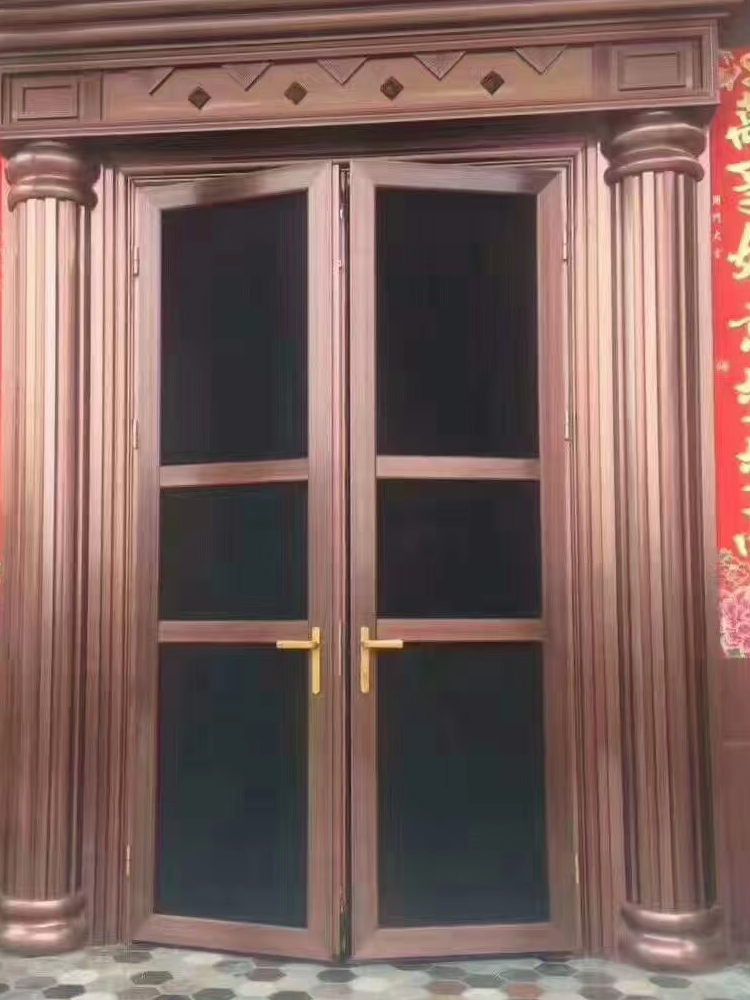 定制铝合金平开防蚊防鼠防盗锁入户纱门 304高清金刚网磁吸自动门(图2)