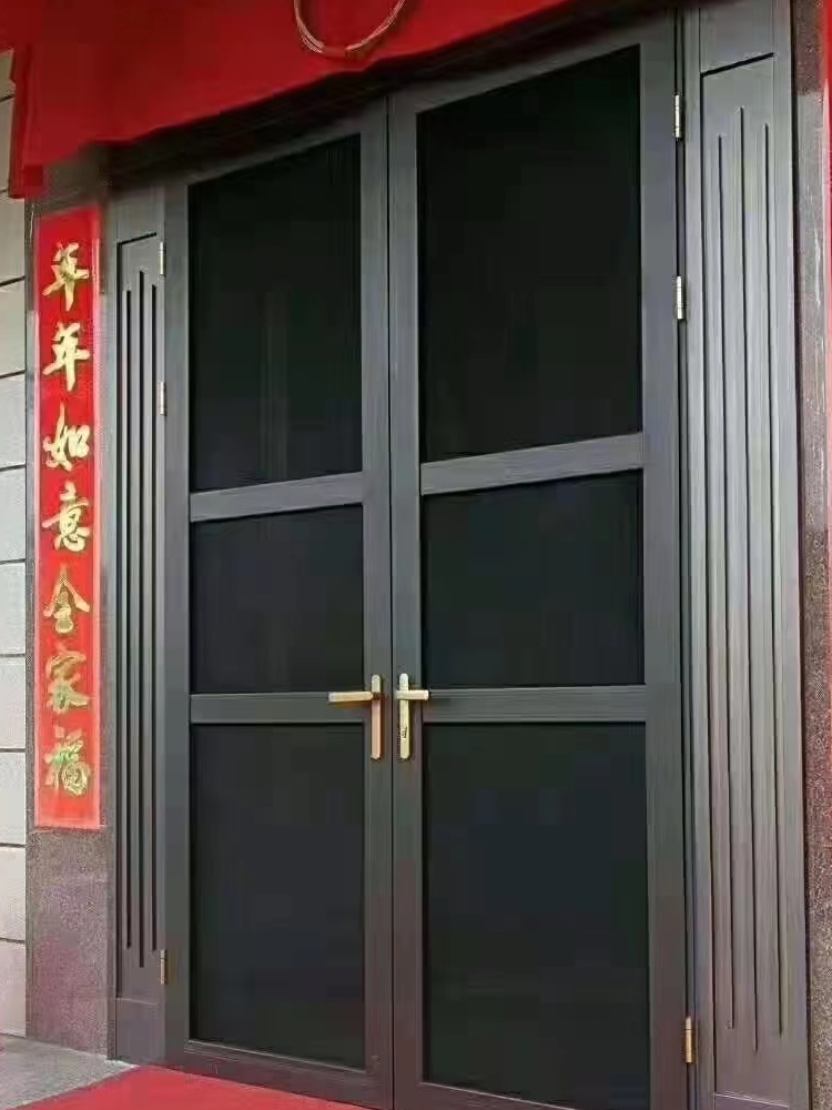 定制铝合金平开防蚊防鼠防盗锁入户纱门 304高清金刚网磁吸自动门(图3)