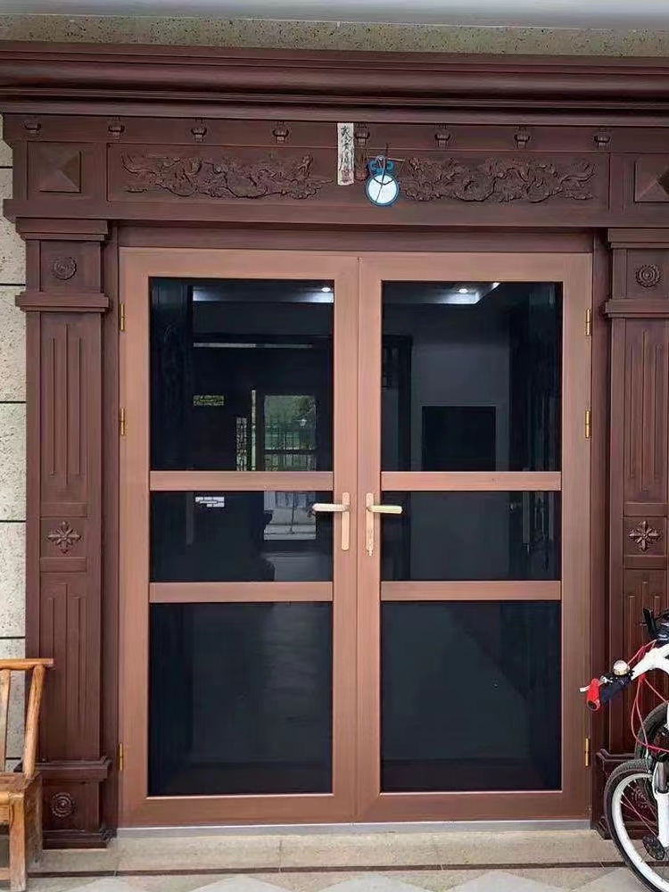 定制铝合金平开防蚊防鼠防盗锁入户纱门 304高清金刚网磁吸自动门(图5)