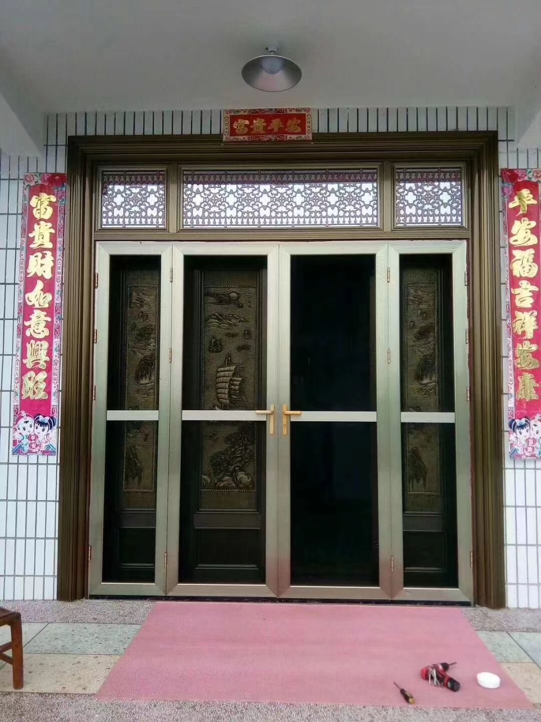 定制铝合金平开防蚊防鼠防盗锁入户纱门 304高清金刚网磁吸自动门(图6)