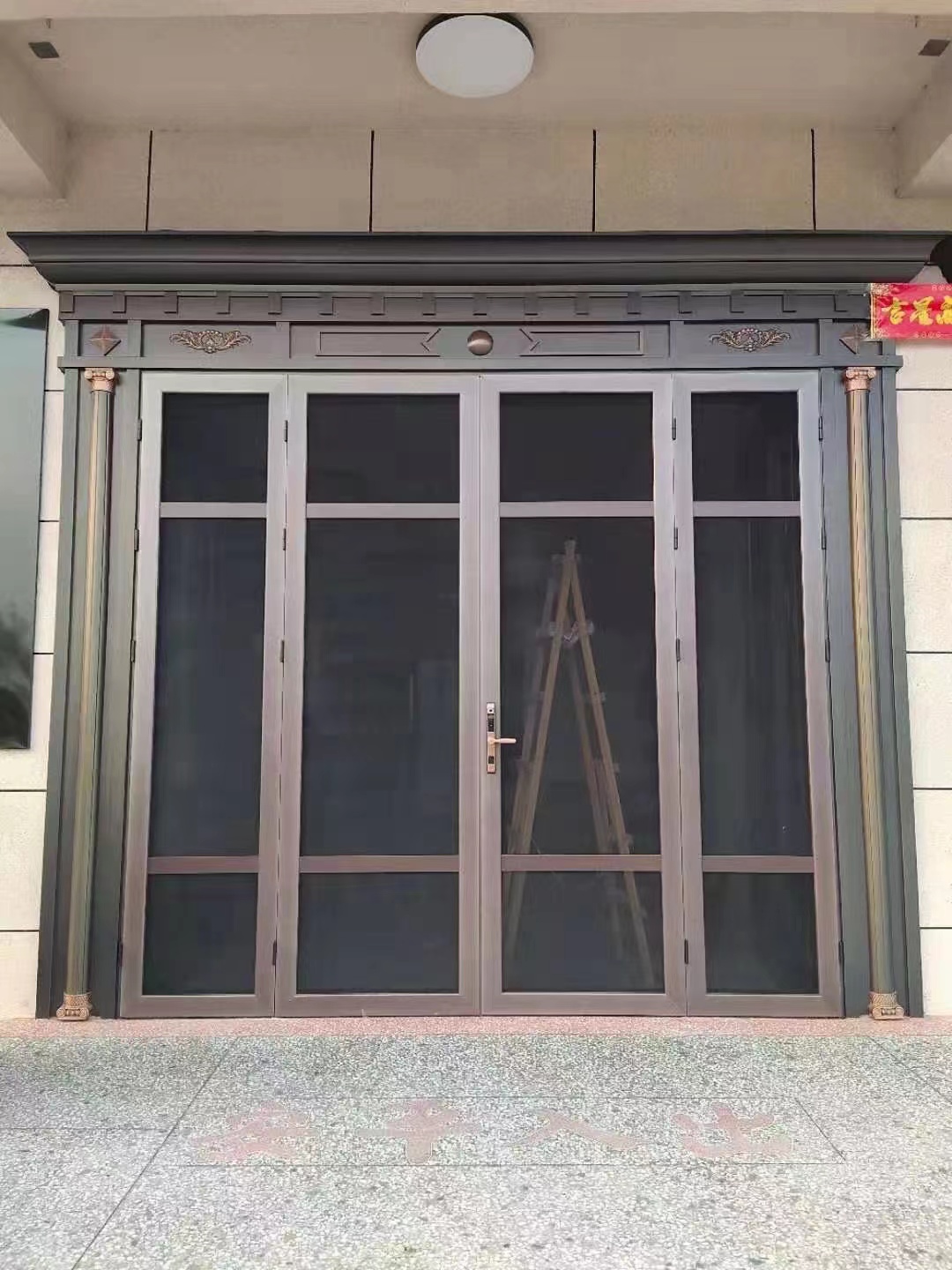 定制铝合金平开防蚊防鼠防盗锁入户纱门 304高清金刚网磁吸自动门(图9)