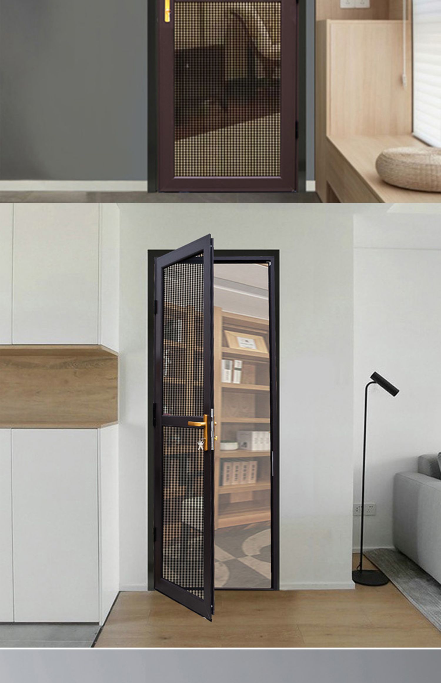 定制铝合金平开防蚊防鼠防盗锁入户纱门 304高清金刚网磁吸自动门(图15)